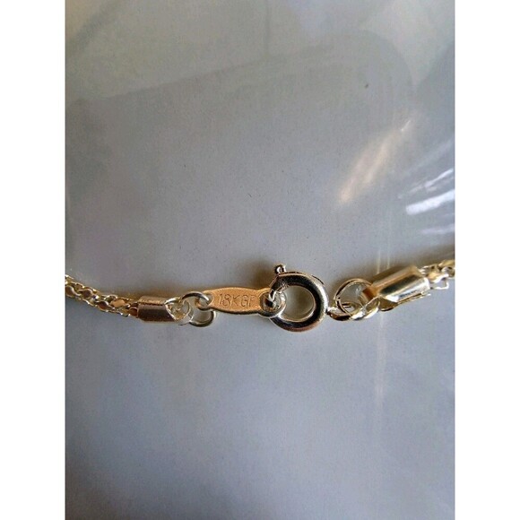 Vintage Intricate Beads Silver Tone Butterfly Necklace 18K GF Chain - Picture 4 of 7